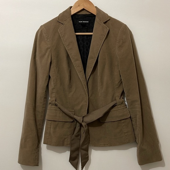 Club Monaco Women's Brown Velvet Blazer Jacket Size 0 - Picture 3 of 8